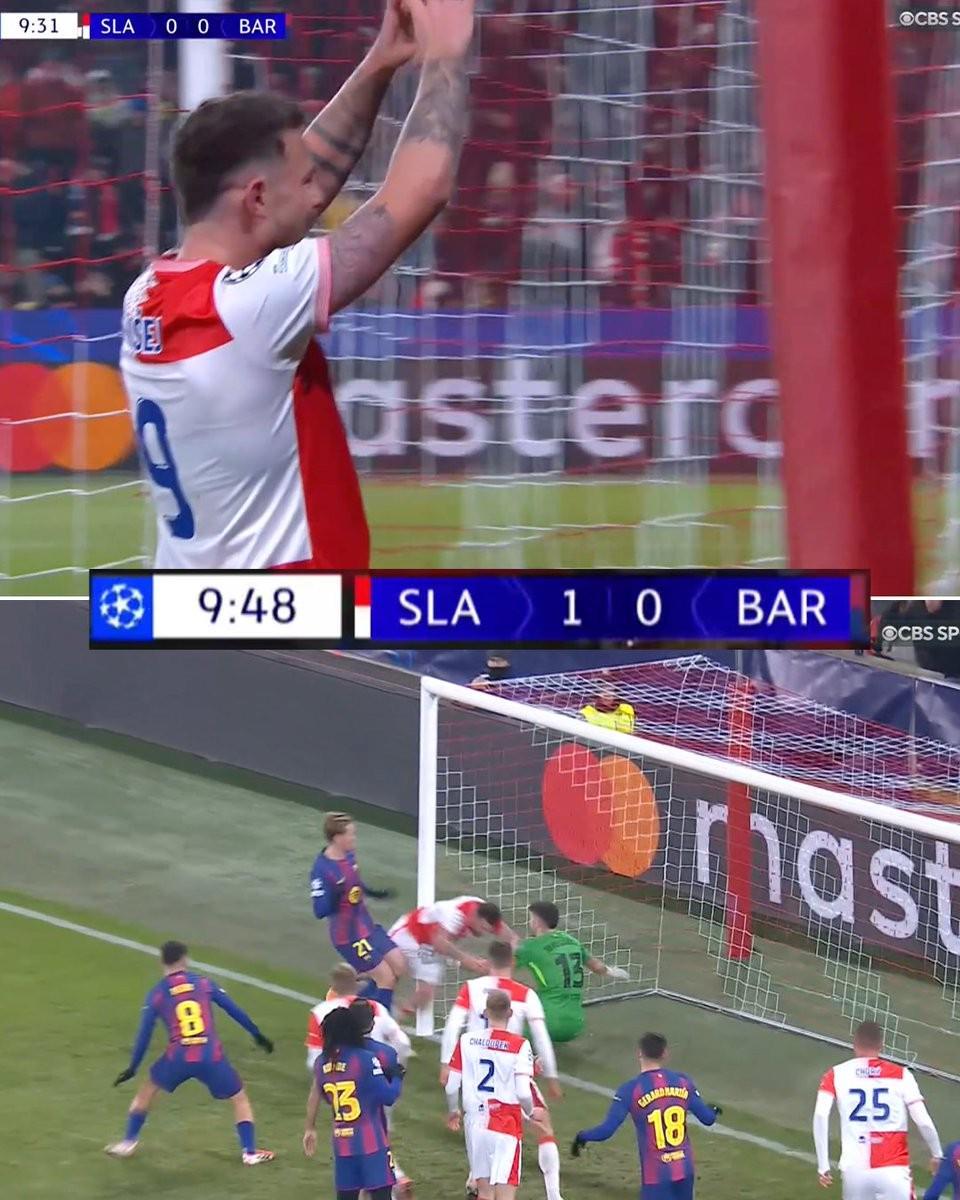 AG体育官方入口-攻破巴萨大门，布拉格斯拉维亚结束欧冠连续5场进球荒